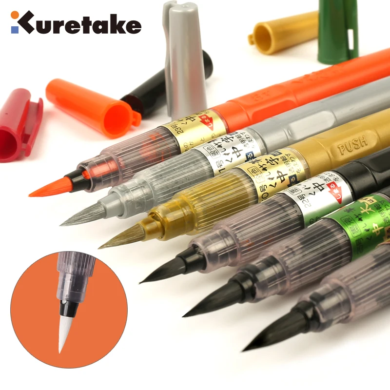 1 шт., японская кисть Zig Kuretake DN151/150/152 DH150-7B, научная кисть для письма, мягкая/жесткая черная ручка для каллиграфии, тонкая/очень тонкая кисть