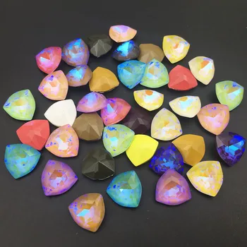 

12mm 10pcs Trilliant Mocha Fluorescent K9 Glass Loose Rhinestones Pointback Strass Crystal Glue on Clothes Crafts DIY Jewelry