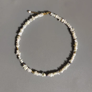 

Handmade Irregular Pearl Necklace Gold-color Beads Mix and Match Fashion Neck Accessories New Year Gift for Women High Quality