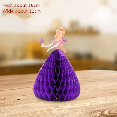 1pcs 3D princess party anniversaire1an stereo honeycomb paper birthday kids gift fairy princess greeting card party decor 1pcs  style3