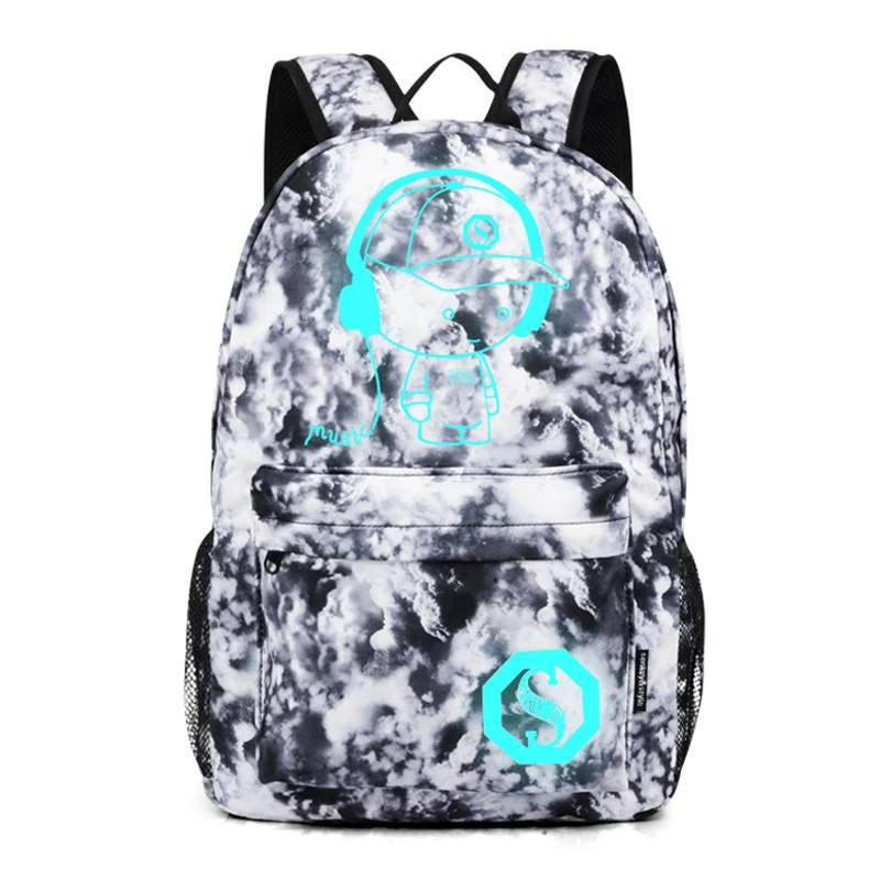 Модный Светящийся рюкзак для мужчин и женщин, Оксфорд, анти вор, школьные сумки для девочек, мальчиков, студентов, милый USB зарядный рюкзак для ноутбука