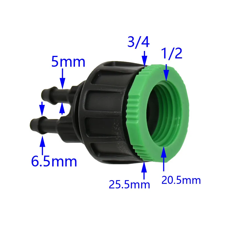 Садовый шланг 1/" до 1/2" 3/" Женский 2-way tap Y коннектор для полива 4/7 для шланга 1 шт