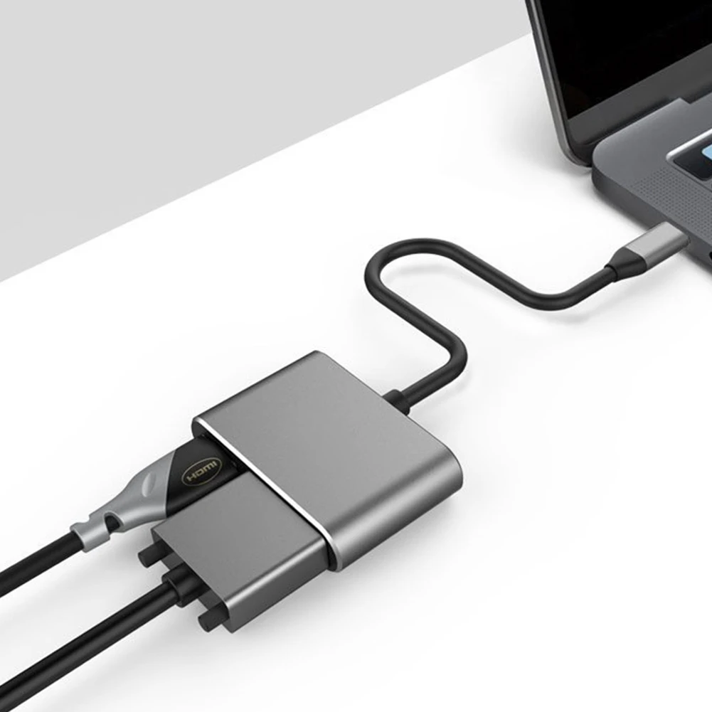 Тип-c к HDMI VGA многофункциональный дисплей передачи аудио данных ТВ конвертер 4K адаптер для ПК USB 3,1 видео терминал поддержка