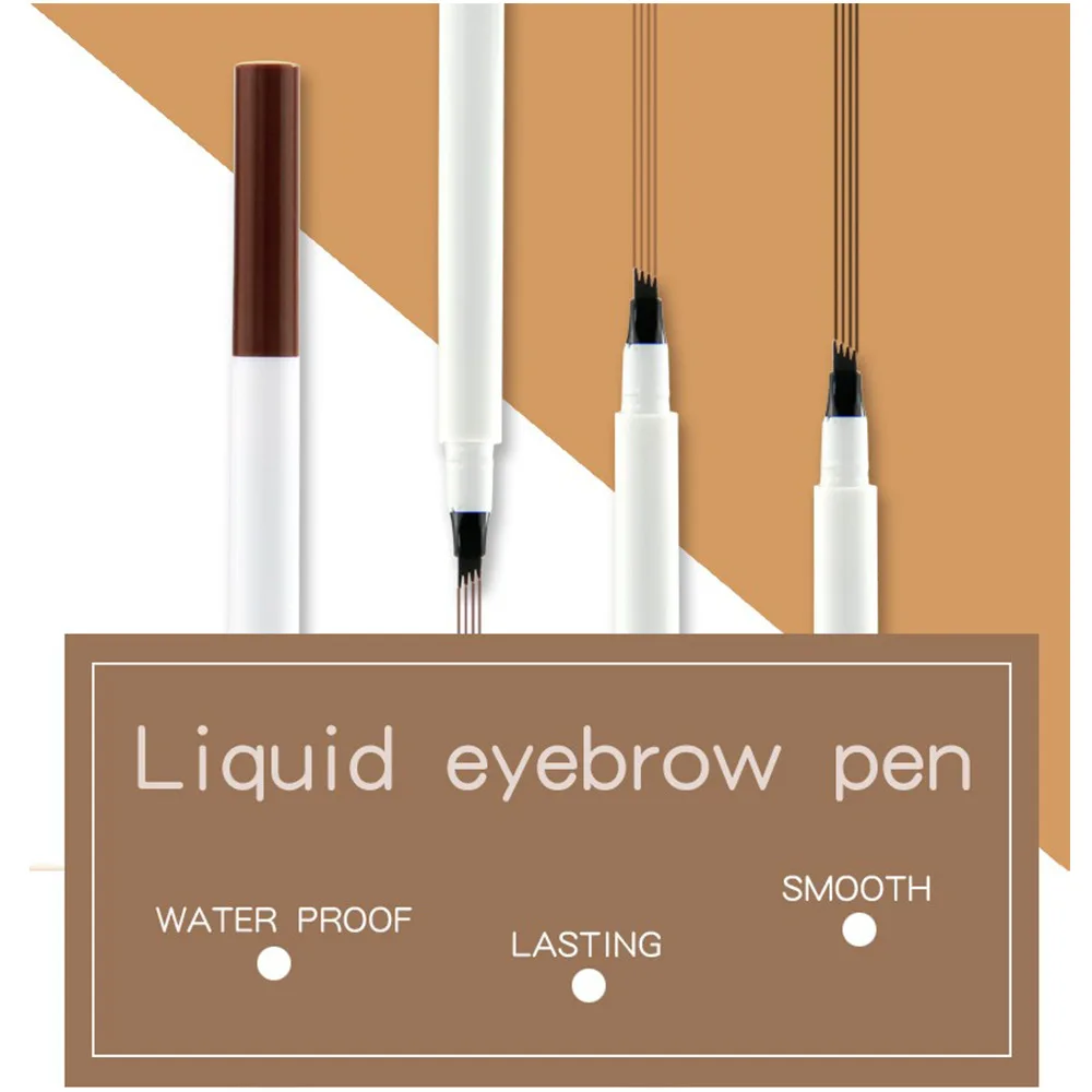 custom professional four-headed eyebrow pencil private label thin waterproof matte eyebrow pencils customize logo low moq