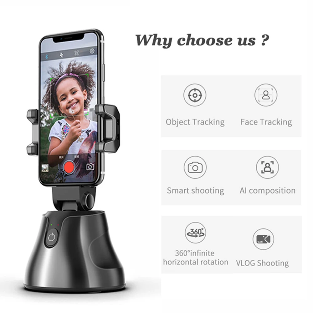 Apai Genie 360&deg; Object Tracking Holder Auto Smart Shooting Selfie Stick Tripod Camera Gimbal for Photo Vlog Live Video Record