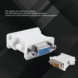 Convertisseur vidéo 24 + 5 broches DVI vers VGA mâle vers femelle, adaptateur pour PC portable, carte graphique, moniteur HDTV DVI I P, 1080 