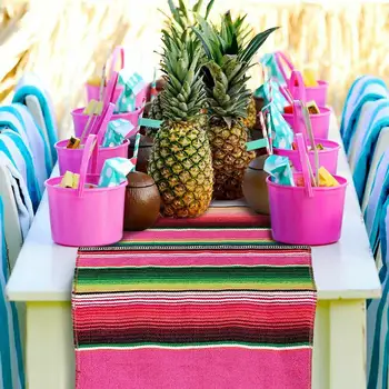 

213X35cm Mexican Table Runner Rainbow Tablecloth Stripe Table Runner Cotton Blanket Wedding Chritmas Table Home Decor