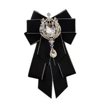 Классический британский стиль Алмаз галстук-бабочка Брошь для женщин и мужчин свадебные винтажные Стразы Bwotie аксессуары для одежды