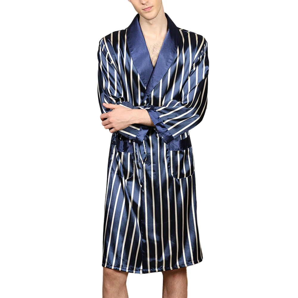 

Мужской шелковый халат с длинным рукавом домашняя банная рубашка мужские геометрические халаты с принтом атласная ночная рубашка с V-образным вырезом CFGH1