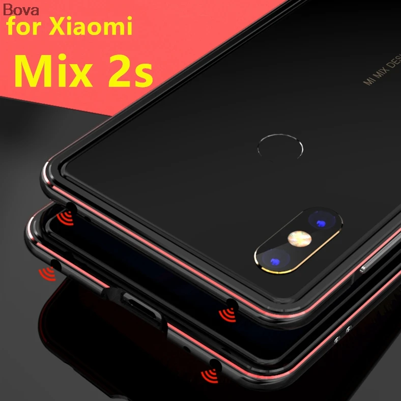 Чехол для Xiaomi mi Mix 2s роскошный Ультратонкий бампер alu mi num для Xiaomi mi x 2s+ 2 пленка(1 передняя+ 1 задняя