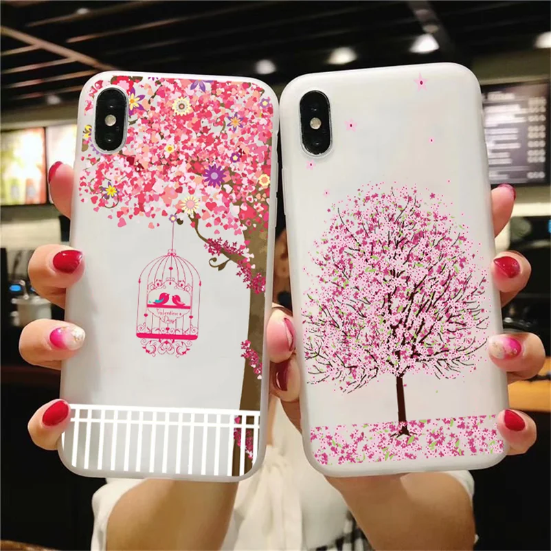

TPU Flower For Coque Xiaomi Redmi K20 S2 7 7A 6A Note 3 4X 5 5A 6 7 Pro Mi 9T 9 SE F1 A1 5X A2 6X 8 Lite Black Matte Case Luxury