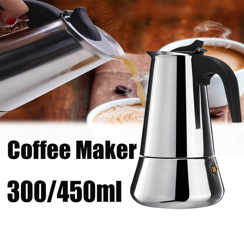 300/450/600 мл Кофе Maker мокко Мока Нержавеющая сталь фильтр Итальянская Кофеварка