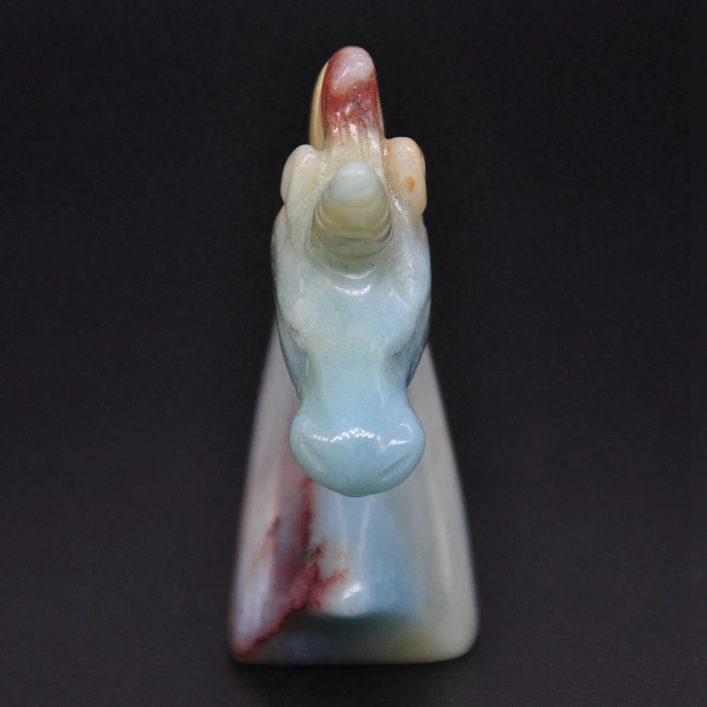 2" Unicorn Statue Natural Stone Amazonite Carved Home Decoration Healing Crystal Reiki Figurine Spiritual Gemstone Omament Gift - Image 3