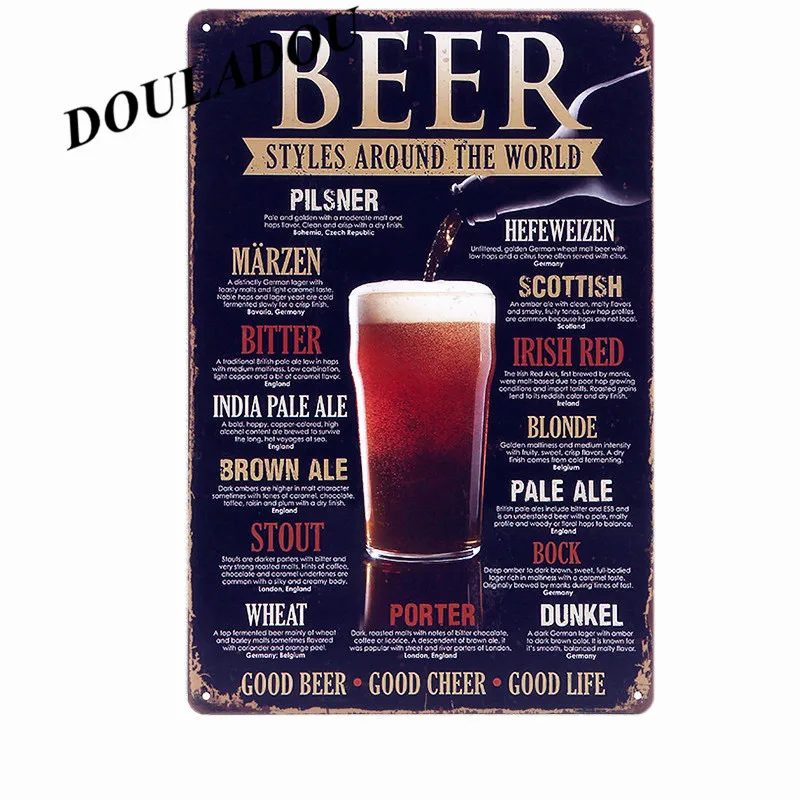[Douladou] ледяное пиво на рисунок Top Винтаж металлическая жестяная вывеска Бар Паб BeerRetro налет на e-mail пластина отделка стен 30*20 см