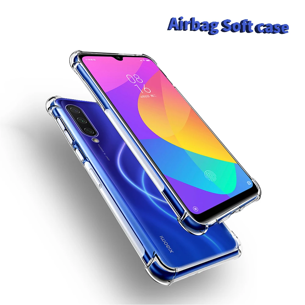 Защитный чехол Airbag Tansparent для Xiaomi Redmi Note 8 7 K20 Pro Ультратонкий Мягкий ТПУ Прямая