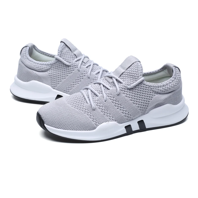 Summer Brand Fashion Men Casual Shoes Light Breathable Mesh Shoes Men Sneakers Lace Up Gray White Black Red Male Shoes 2020 New