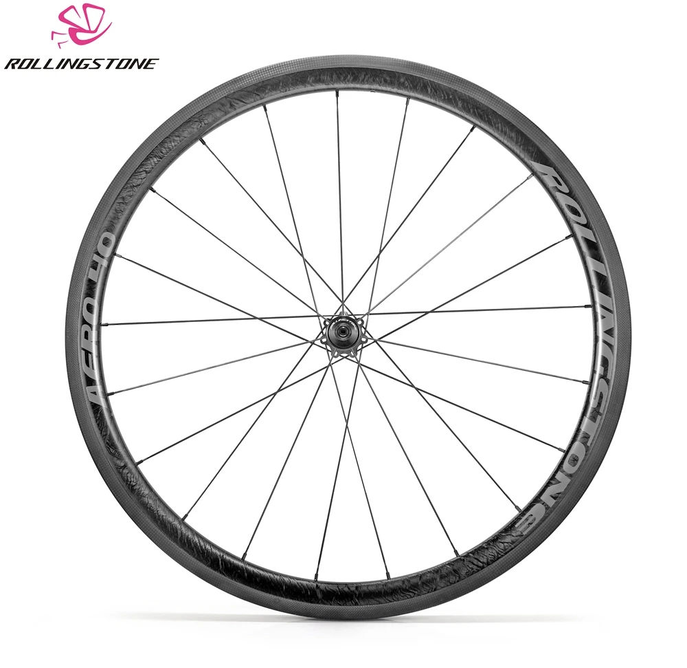 Top UCI Rolling Stone bicycle wheels rear front high TG carbon wheelset 700C clincher 40mm aero rim road bike wheel set 1500g 0