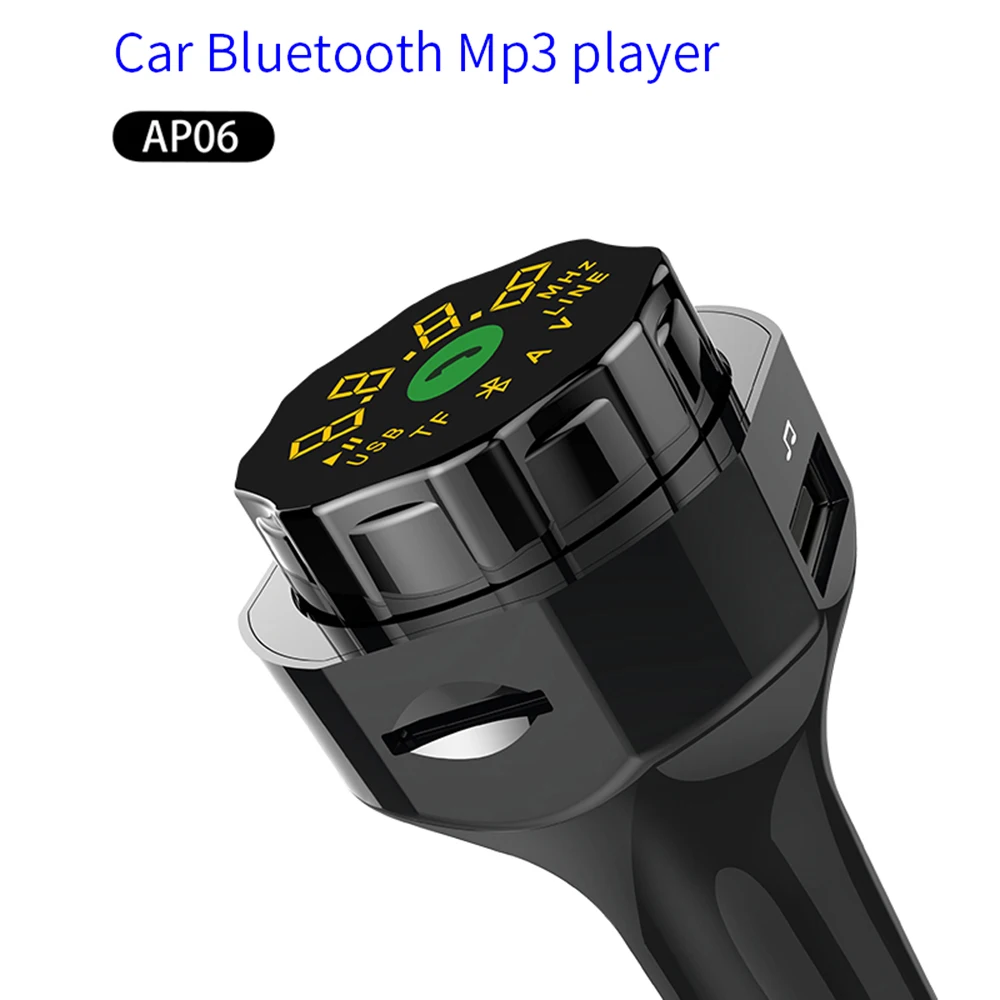 Черное автомобильное зарядное устройство AP06 QC3.0 беспроводной Bluetooth fm-передатчик MP3-плеер Запчасти Аксессуары для мобильных телефонов Колыбель