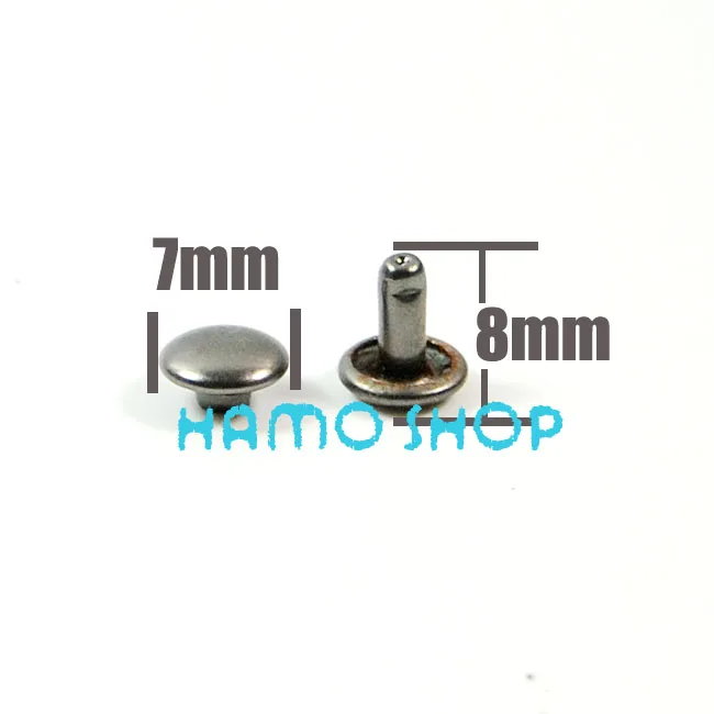 7mm x 8mm 100 шт. Круглый двойной колпачок запонка заклепка клепки Металлический Шип рок Кожа ремесло обуви сумка ремень одежды браслет DIY - Цвет: 7mm x 8mm