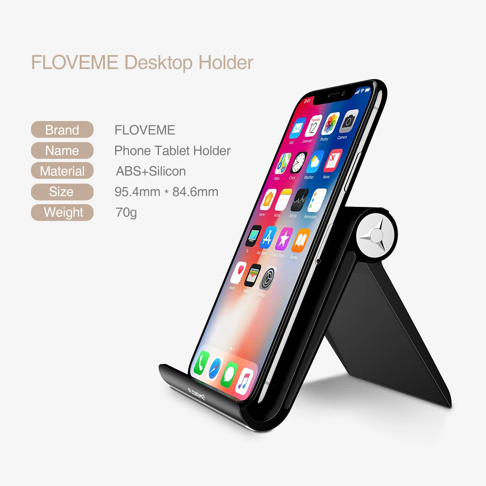 FLOVEME Telefon Halter Stehen Für iPhone X 8 7 6 Samsung A50 S9 Xiaomi 8 9 Einstellbare Aluminium D