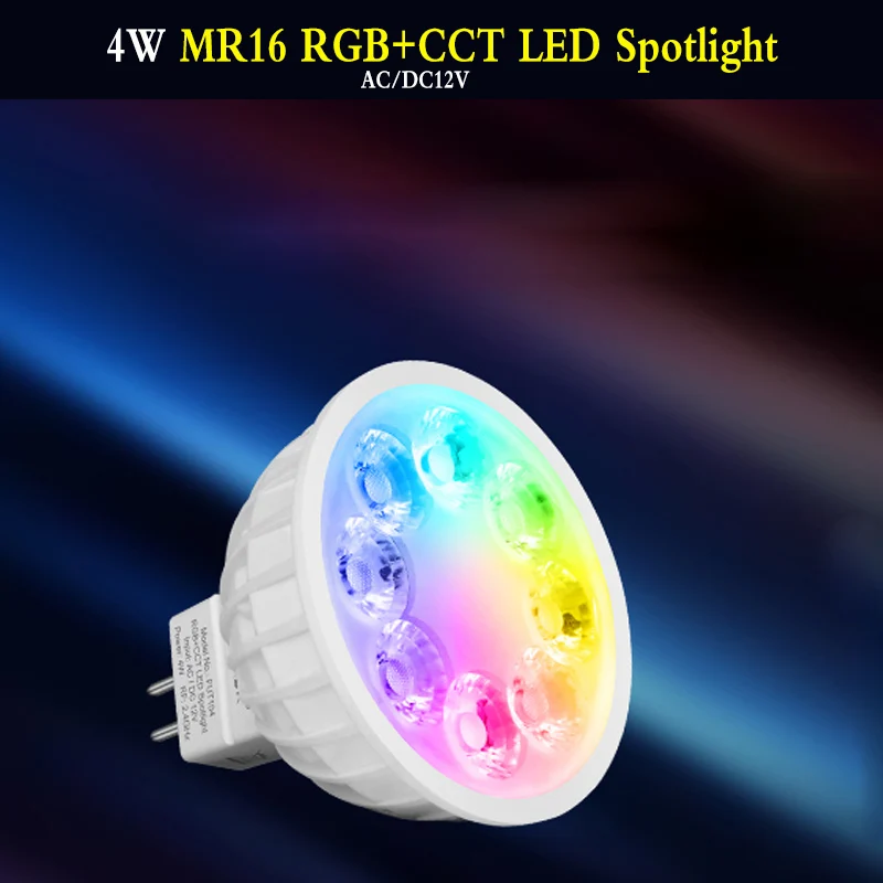 4 Вт MR16 RGB+ CCT Светодиодный точечный светильник AC/DC12V умный светодиодный светильник внутренний круглый светодиодный светильник can APP/voice/2,4 ГГц пульт дистанционного управления 2700~ 6500K
