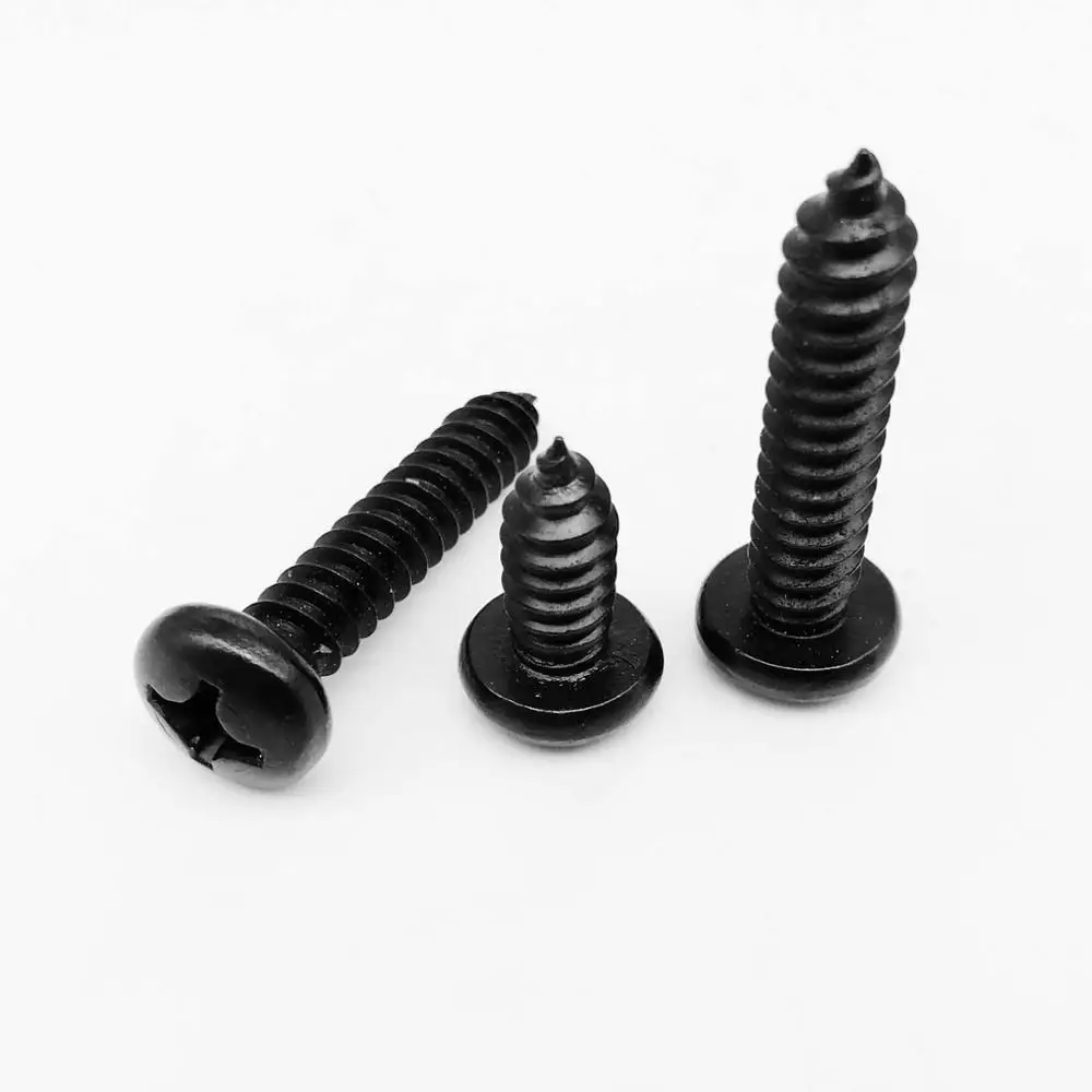 50/100pcs M1.4 M1.7 M2 M2.2 M2.5 미니 소형 검정색 304 스테인레스 스틸 크로스 필립스 팬 둥근 머리 셀프 태핑 나무 나사