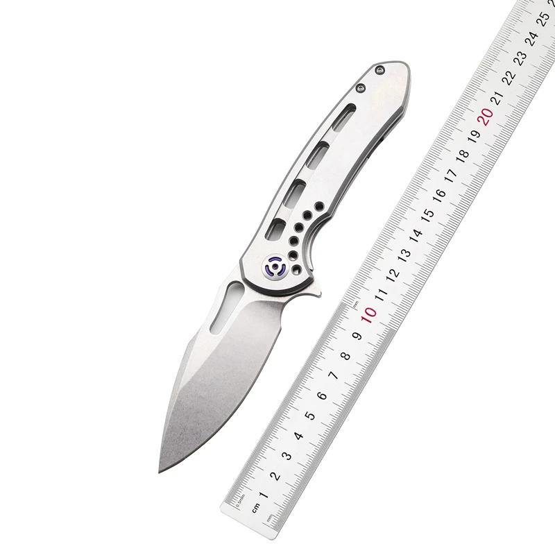 

HQ2 clamshell folding knife ball bearing D2 blade steel handle outdoor camping multi-function hunting kitchen knife EDC tool