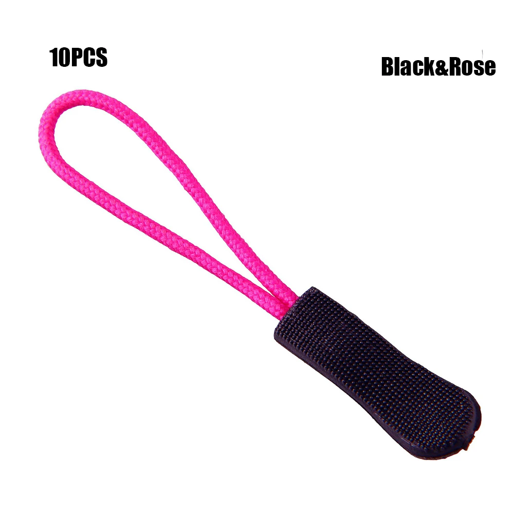 Black Rose 10 шт. аксессуары для сумок, Съемник на молнии, подходит для веревочной бирки, фиксатор на молнии, сменный зажим, сломанная Пряжка, дорожная сумка, чемодан, палатка - Цвет: Black Rose