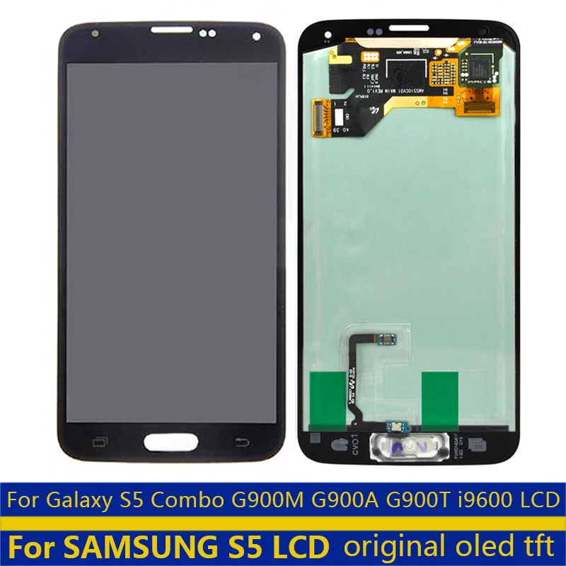 ЖК-дисплей с дигитайзером в сборе для Samsung Galaxy S5 i9600 G900 G900F G900R | Мобильные телефоны