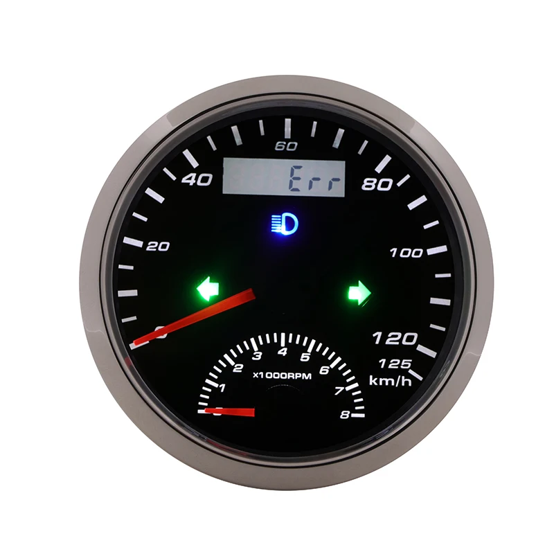 

Waterproof GPS Speedometer 125km/h with Tachometer 8000RPM & GPS Antenna Over Speed Buzzer Alarm Odometer 12V/24V