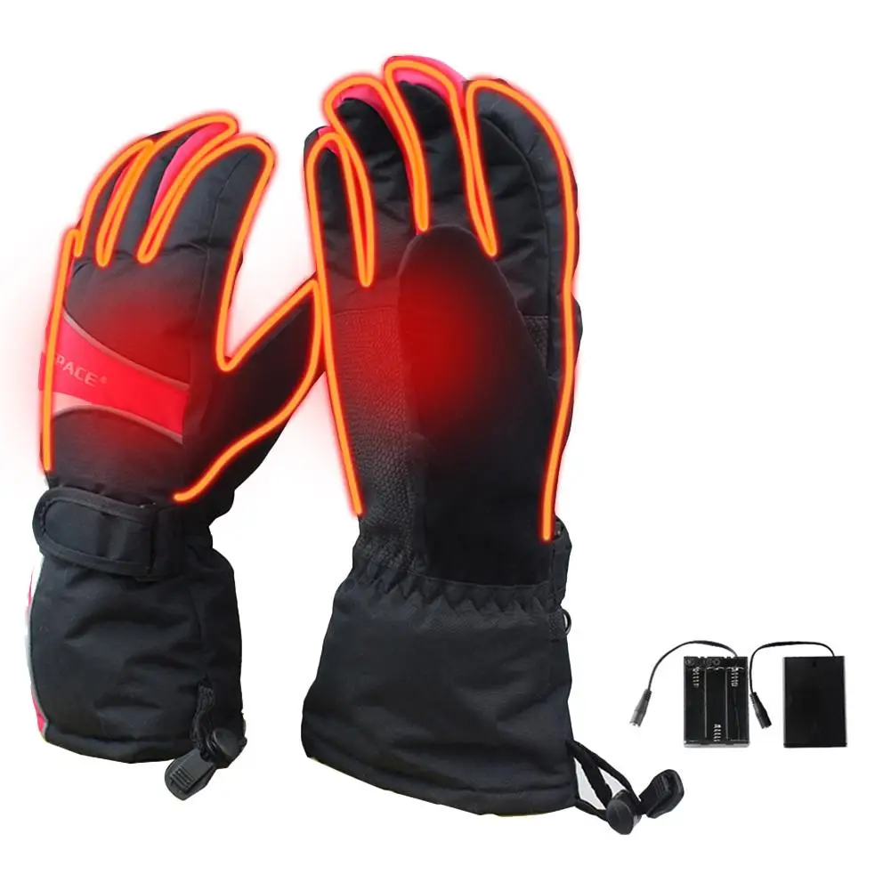 Зимние теплые мотоциклетные перчатки водонепроницаемые перчатки с подогревом USB перезаряжаемые перчатки для катания на лыжах и снегоходах - Цвет: M