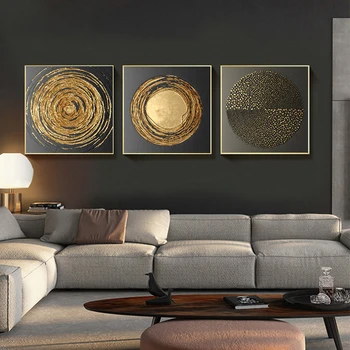 

Gold Black White Modern Square Texture Canvas Painting Posters And Prints Home Decor Wall Art Pictures For Living Room