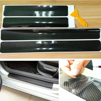 

Carbon Fiber Stickers Plate Sill Scuff Accessories Universal Waterproof