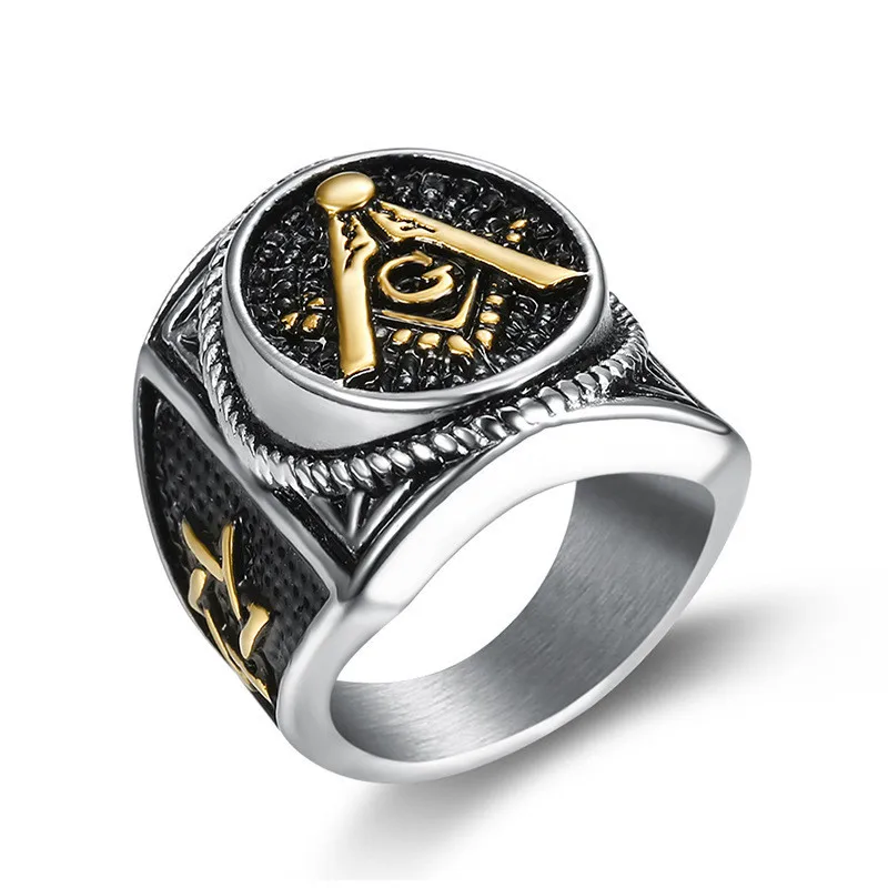 Fashion-Jewelry-Men-Vintage-Ring-Charm-Mason-Freemason-Masonic-Rings ...