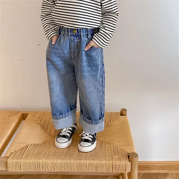 

2020 New Arrival Autumn Children fashion casual Denim pants boys girls Straight and loose jeans 1-7Y