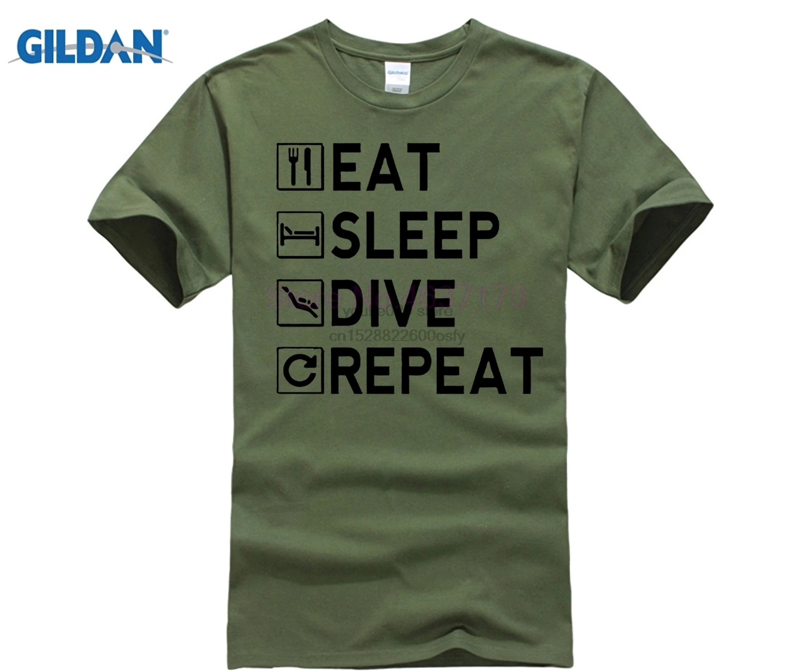 Забавная футболка Eat Sleep Dive Repeater женская с буквенным принтом для дайвинга мужские