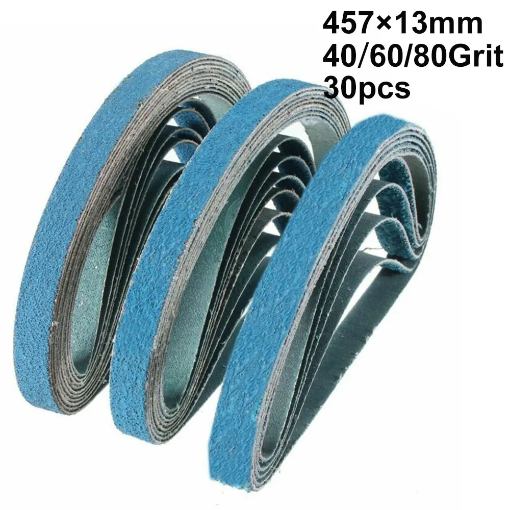 30PCS 1/2 X 18 Inch 40/60/80 Grit Zirconia Sanding Sander Belts Polishing Tool Metal Wood Sanding Belt Accessories
