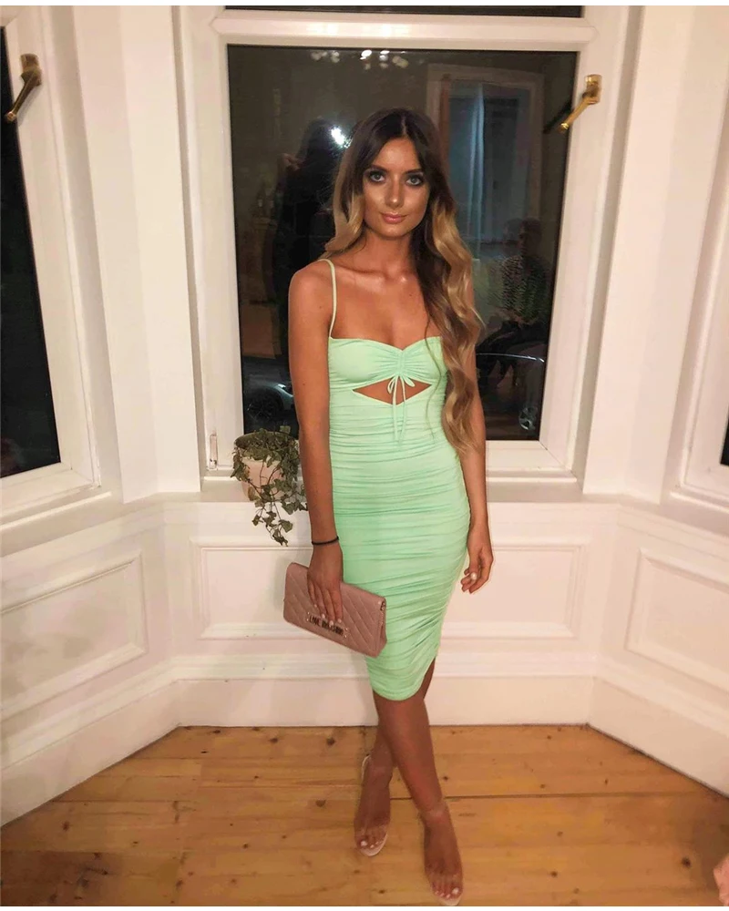 Colysmo, 2 слоя, сексуальное длинное платье для женщин, лето, с v-образным вырезом, с вырезом спереди, с завязками, облегающее, вечерние, плиссированные с рюшами, миди платье