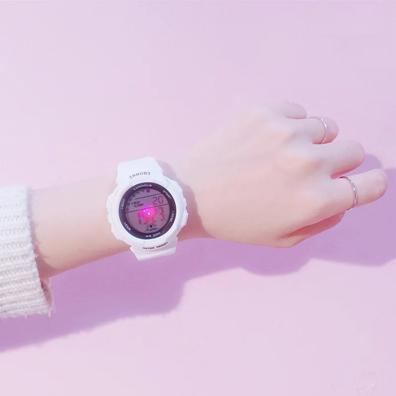 

2020 Newest Waterproof Children Watch Multi-Function LED Digital Clock Double Action Kids Alarm Date Electronic Fitness Mujer