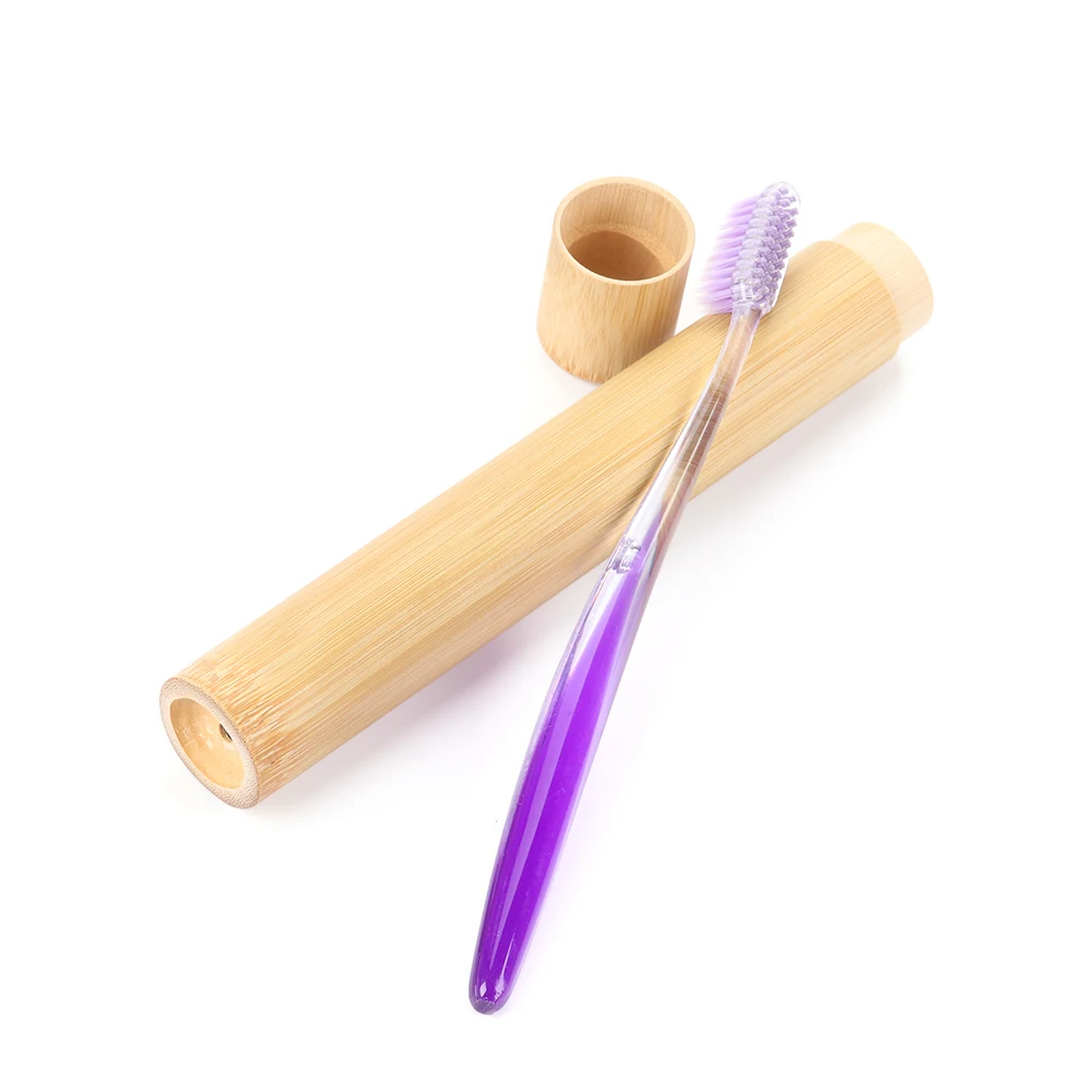 

1pc 21cm Bamboo Tube Toothbrush Wooden Case Tooth Brush Soft-bristle Bamboo Fibre Tube Portable Eco Friendly Travel Packing