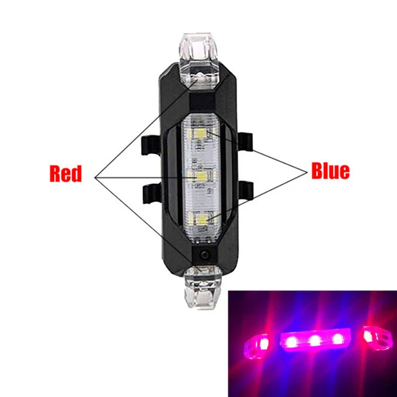 LOVELION-велосипедный светильник, перезаряжаемый светодиодный задний светильник, USB безопасность заднего хвоста Предупреждение, велосипедный портативный флэш-светильник, супер яркий - Цвет: Blue Red