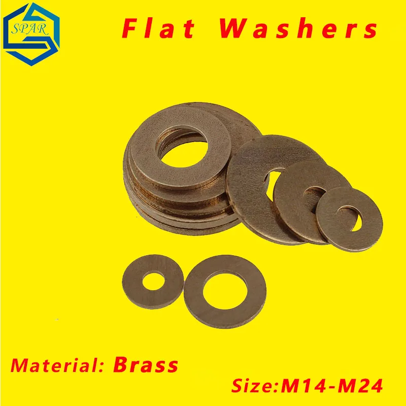 

Flat washer Solid Brass Flat Washer Plain Gasket Pad High Quality Copper Meson Pad Sheet Metal Collar Brass Flat Washer GB97