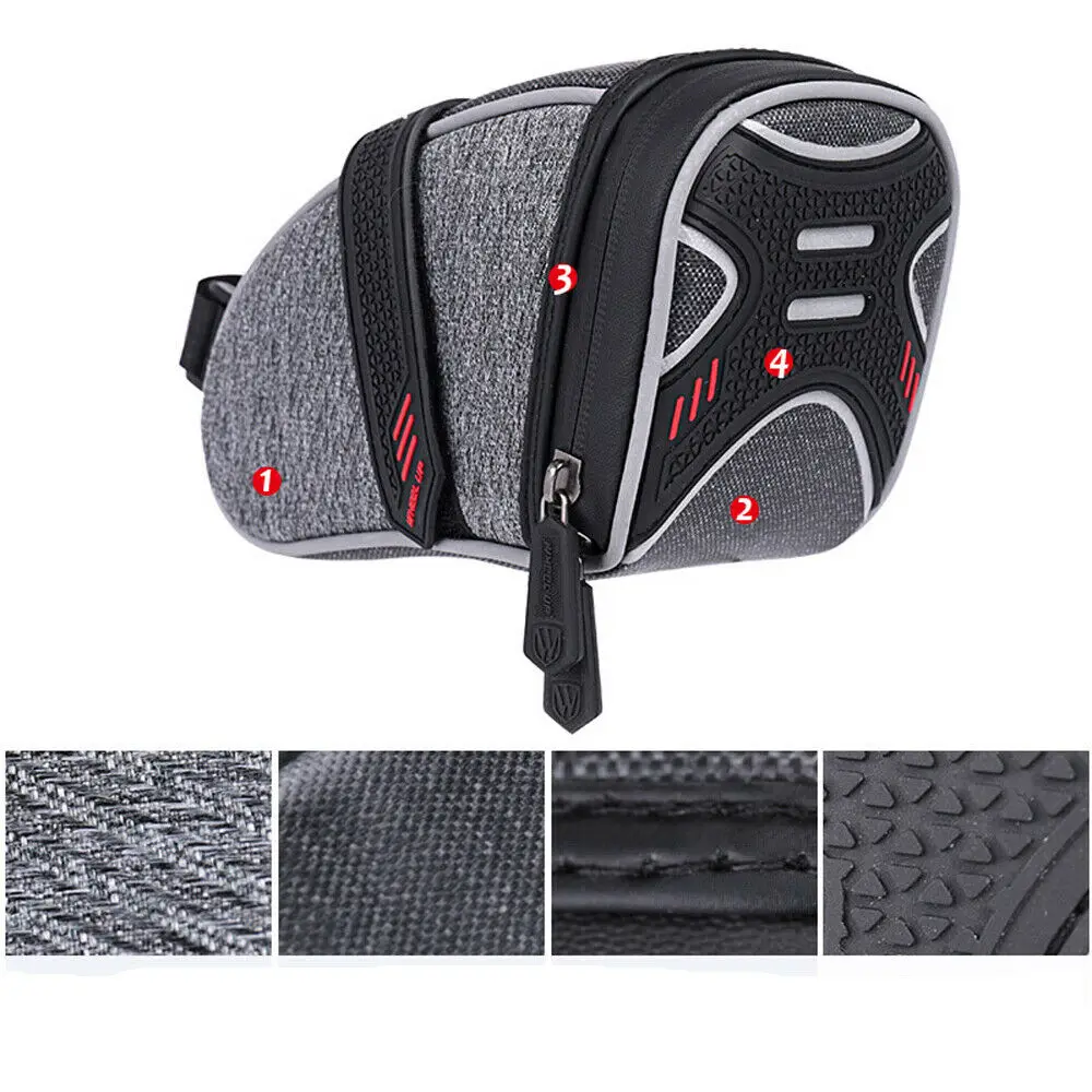 Waterproof Outdoor Bike Saddle Bag Nylon Bicycle Under Seat Rear Storage Tail Pouch Waterproof MTB Mountain Bike Back Tail Bag