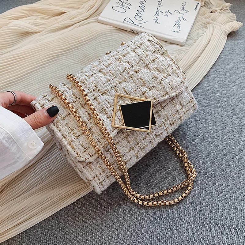 

Louis Brand Woolen Crossbody Bags for Women 2019 Winter Luxury Lock Shoulder Messenger Bag Lady Travel Chain Handbags and Purses