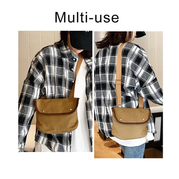 

Casual Women Canvas Handbags Korean Style Mini Student Bag Simple Style Small Crossbody Bags Ladies Solid Color Protable Bags
