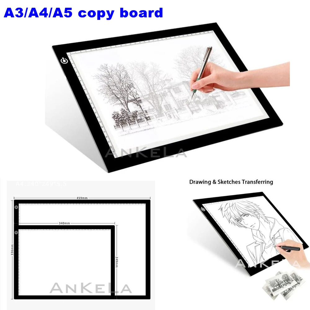 A3/A4/A5 LED Tracing Pad | Copy, Drawing Pad| Stepless Dimming, Ultra Thin,  Light Artist Drawing Board | Diamond Painting | Free Shipping