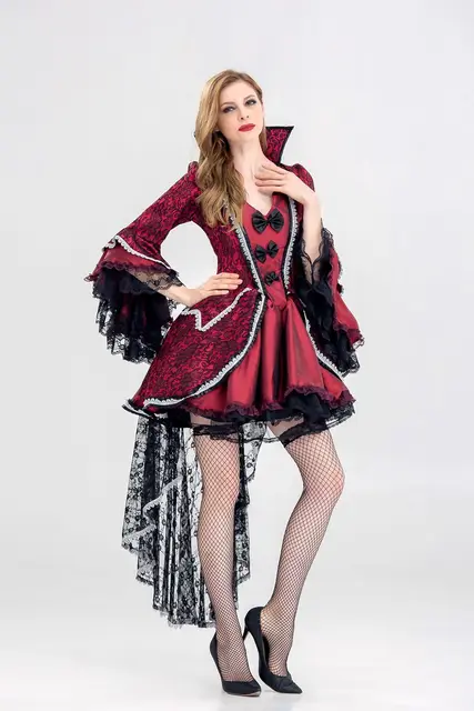 Bloody Beautiful Vampire Queen Costume Plus Size Halloween Womens Classic Vampire Costume 2