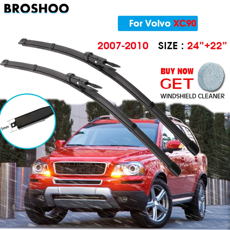 

Car Wiper Blade For Volvo XC90 24"+22" 2007-2010 Auto Windscreen Windshield Wipers Blades Window Wash Fit Pinch Tab Arm