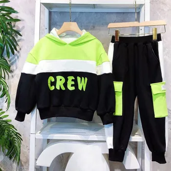 

2020 winter new boys and girls Plush thickened two-piece high-end children's suit pants Western style suit pants