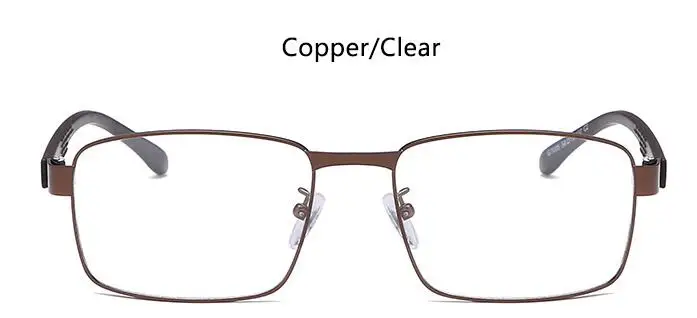 TR90 дужки для очков, оправа для мужчин, прозрачные линзы, близорукость, очки для чтения, оправа, поддельный дизайн, винтажные мужские очки oculos grau - Цвет оправы: copper clear